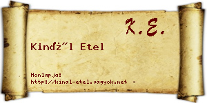 Kinál Etel névjegykártya